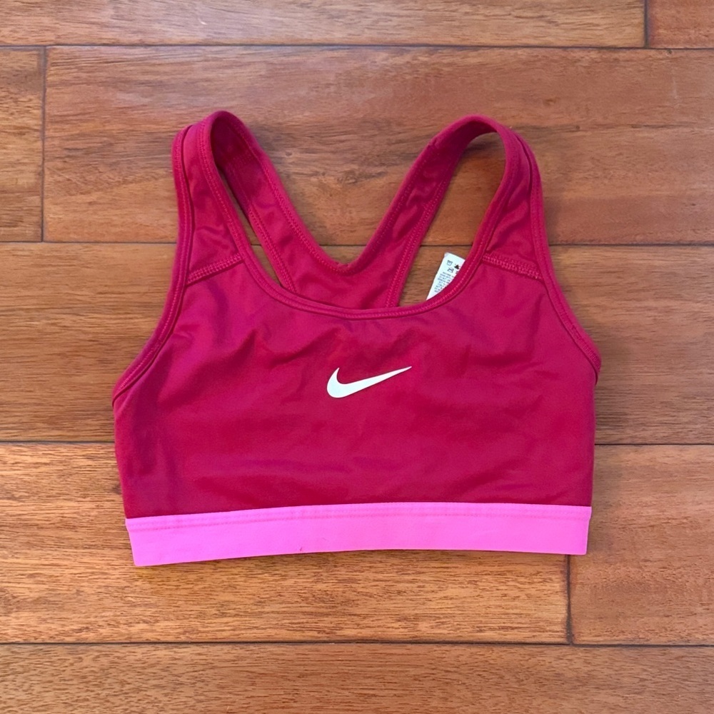 Nike Women's Deep Red and Pink Sports Bra Size XS